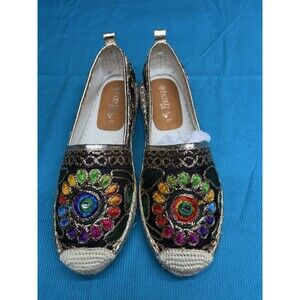 Patrizia by Spring Step Maylis-BM Embroidered Espadrille Loafers Flats Women 9